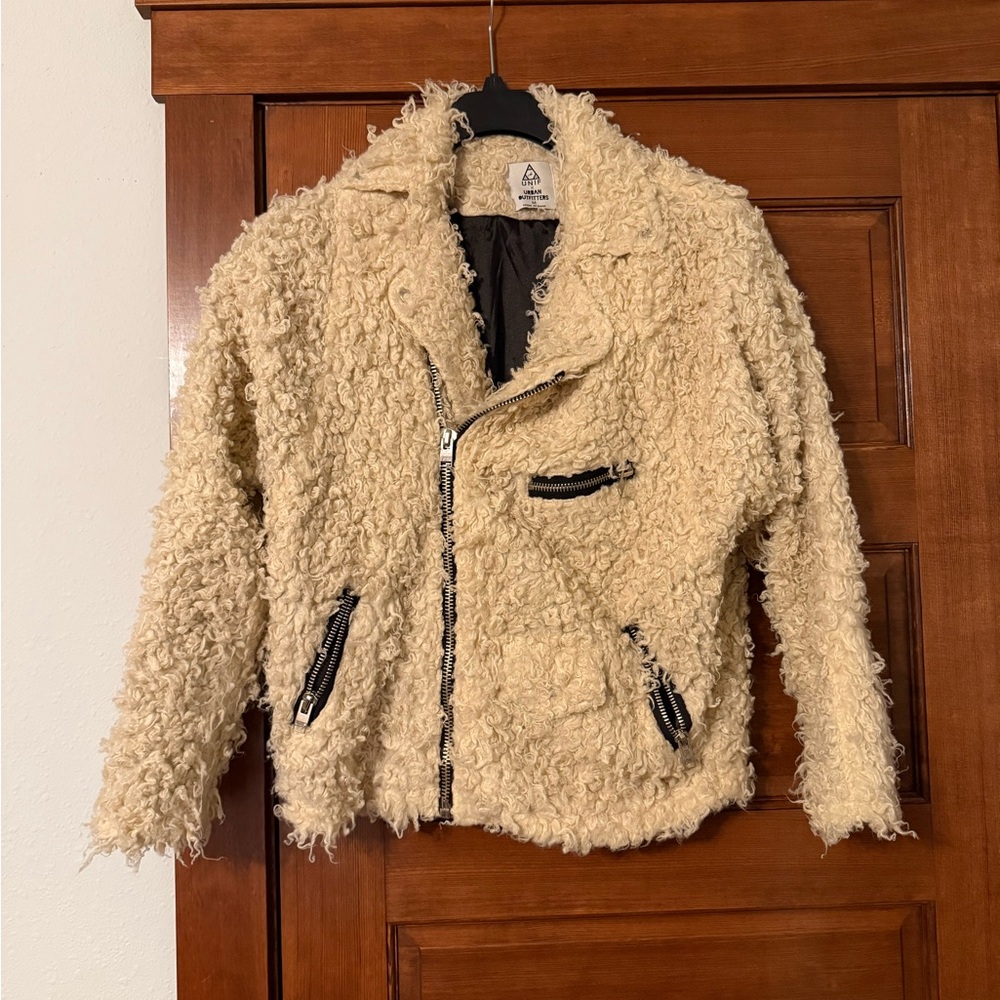 Urban Outfitters Cream Teddy Jacket